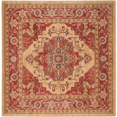 MAHAL, RED / NATURAL, 6'-7" X 6'-7" Square, Area Rug, MAH698A-7SQ