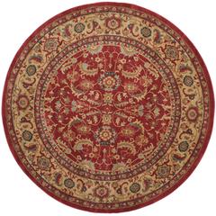 MAHAL, RED / NATURAL, 6'-7" X 6'-7" Round, Area Rug, MAH699A-7R