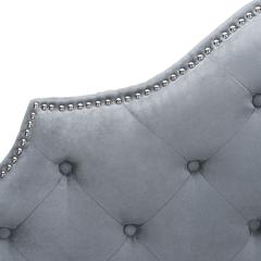 AREBELLE  GREY TUFTED HEADBOARD - SILVER NAIL HEAD, MCR4035D