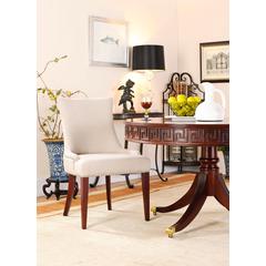BECCA 19''H LINEN DINING CHAIR - SILVER NAIL HEADS, MCR4502A