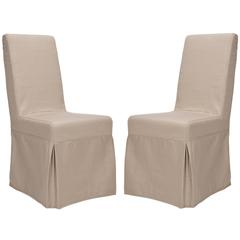 ADRIANNA 19''H LINEN SLIPCOVER CHAIR (SET OF 2), MCR4521A-SET2