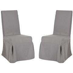 ADRIANNA 19''H LINEN SLIPCOVER CHAIR (SET OF 2), MCR4521B-SET2