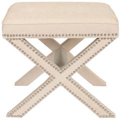 PALMER OTTOMAN - SILVER NAIL HEADS, MCR4589A