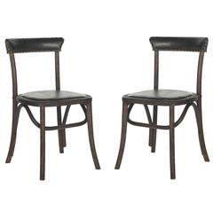 KENNY 19''H SIDE CHAIR - BRASS NAIL HEADS, Set of 2