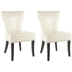 JAPPIC 22''H  KD SIDE CHAIRS (SET OF 2) - SILVER NAIL HEADS, MCR4706B-SET2