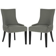 LESTER 19''H DINING CHAIR - SILVER NAIL HEADS, MCR4709C-SET2