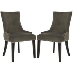 LESTER 19''H  DINING CHAIR  (SET OF 2) - SILVER NAIL HEADS, MCR4709J-SET2