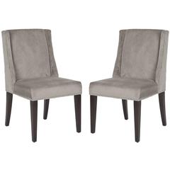 HUMPHRY 21''H  DINING CHAIR (SET OF 2) - SILVER NAIL HEADS