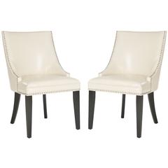 AFTON 20''H  SIDE CHAIR (SET OF 2) - NICKEL NAIL HEADS