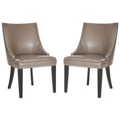 AFTON 20''H  SIDE CHAIR (SET OF 2) - SILVER NAIL HEADS, MCR4715F-SET2