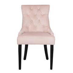Harlow 19''H  Tufted Ring Chair (Set Of 2) - Silver Nail Heads , Blush Pink/Espresso