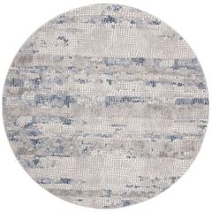 MEADOW 100, GREY / NAVY, 6'-7" X 6'-7" Round, Area Rug