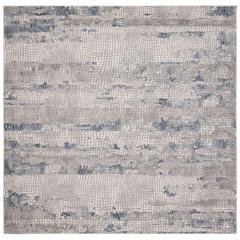 MEADOW 100, GREY / NAVY, 6'-7" X 6'-7" Square, Area Rug