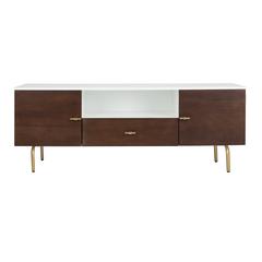 Genevieve Tv Stand, Walnut/White/Gold