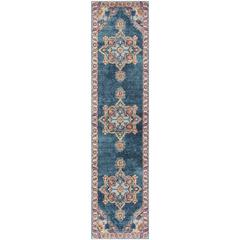 MERLOT 100, BLUE / MULTI, 2' X 8', Area Rug