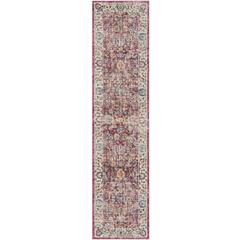 MERLOT 100, RED / MULTI, 2' X 8', Area Rug