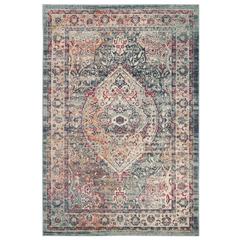 MERLOT 300, NAVY / AQUA, 4' X 6', Area Rug, MER314N-4