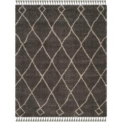 MOROCCAN FRINGE SHAG 200, GREY / CREAM, 8' X 10', Area Rug, MFG241A-8
