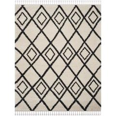 MOROCCAN FRINGE SHAG 200, CREAM / CHARCOAL, 8' X 10', Area Rug, MFG244B-8
