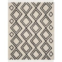 MOROCCAN FRINGE SHAG 200, CREAM / CHARCOAL, 8' X 10', Area Rug, MFG247B-8