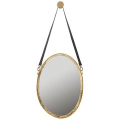 Pembroke Strap Mirror, Antique Gold
