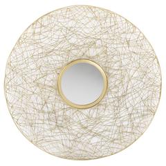 Harner Mirror, Shiny Brass Finish