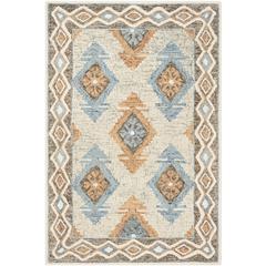 MICRO-LOOP, BLUE / BEIGE, 4' X 6', Area Rug