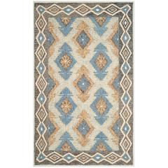 MICRO-LOOP, BLUE / BEIGE, 5' X 8', Area Rug