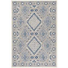 MICRO-LOOP, LIGHT GREY / BLUE, 4' X 6', Area Rug