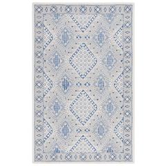 MICRO-LOOP, LIGHT GREY / BLUE, 5' X 8', Area Rug