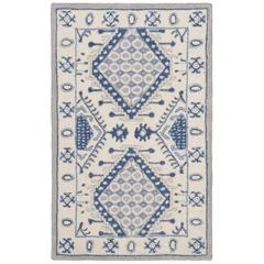 MICRO-LOOP, IVORY / BLUE, 2'-6" X 4', Area Rug