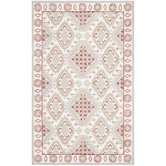 MICRO-LOOP, IVORY / RED, 5' X 8', Area Rug