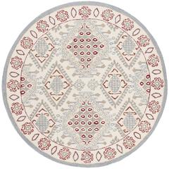 MICRO-LOOP, IVORY / RED, 5' X 5' Round, Area Rug