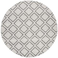 MICRO-LOOP, SILVER / DARK GREY, 5' X 5' Round, Area Rug