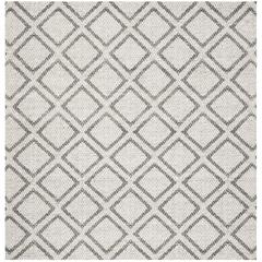 MICRO-LOOP, SILVER / DARK GREY, 5' X 5' Square, Area Rug