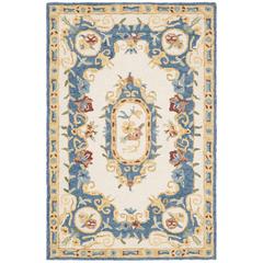MICRO-LOOP, CREAM / BLUE, 2'-6" X 4', Area Rug