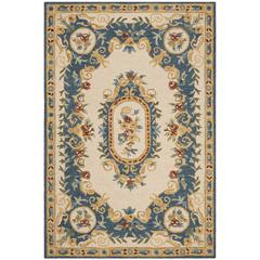 MICRO-LOOP, CREAM / BLUE, 4' X 6', Area Rug