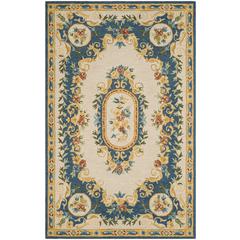 MICRO-LOOP, CREAM / BLUE, 5' X 8', Area Rug