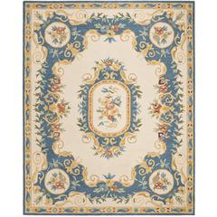 MICRO-LOOP, CREAM / BLUE, 8' X 10', Area Rug