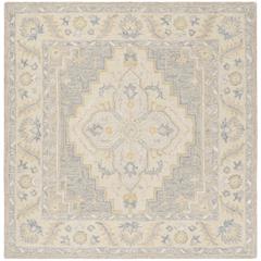 MICRO-LOOP, BEIGE / GREY, 5' X 5' Square, Area Rug