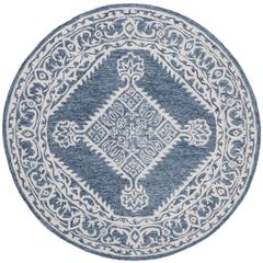 MICRO-LOOP, BLUE / IVORY, 5' X 5' Round, Area Rug, MLP605M-5R