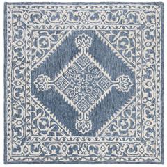 MICRO-LOOP, BLUE / IVORY, 5' X 5' Square, Area Rug, MLP605M-5SQ