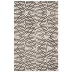 MICRO-LOOP, DARK GREY / IVORY, 5' X 8', Area Rug