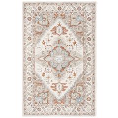 MICRO-LOOP, IVORY / RUST, 4' X 6', Area Rug