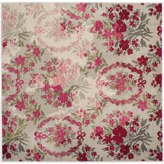 MONACO, IVORY / PINK, 6'-7" X 6'-7" Square, Area Rug, MNC205R-7SQ