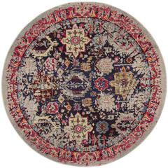 MONACO, GREY / MULTI, 5' X 5' Round, Area Rug, MNC206G-5R