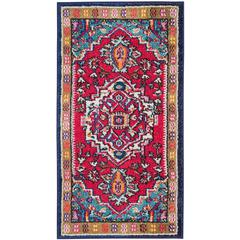 MONACO, RED / TURQUOISE, 2'-2" X 4', Area Rug