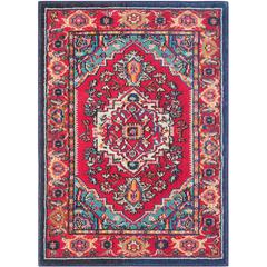 MONACO, RED / TURQUOISE, 3' X 5', Area Rug
