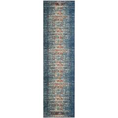 MONACO, BLUE / IVORY, 2'-2" X 8', Area Rug