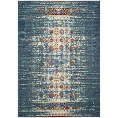 MONACO, BLUE / IVORY, 6'-7" X 9'-2", Area Rug